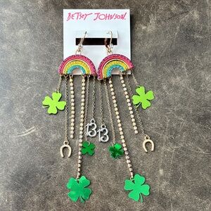 Betsey Johnson St. Patrick's Day Charm Earrings